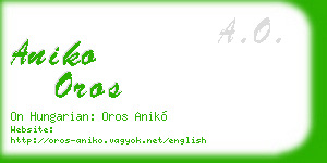 aniko oros business card